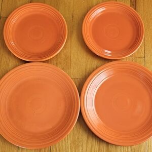 4 Piece Set Of Fiesta Dishes. Good Condition. Orange. Vintage